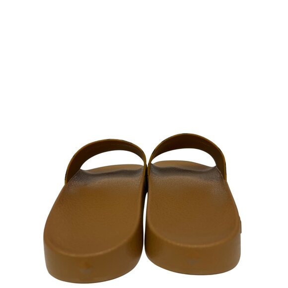 MCM Monogram Print Men's Visetos Sandal Slides Cognac Rubber EU 35 US 5 Youth - Picture 6 of 10